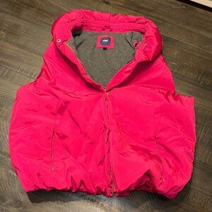 GAP Puffer Vest Womens Size XL w/ Gray lining - Fuchsia Pink